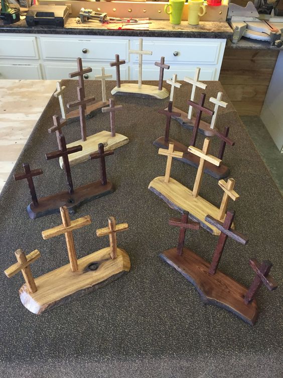 3 wooden crosses